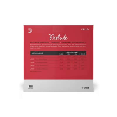 D'Addario Prelude Cello String Set | 1/4 Scale (Medium Tension) image 2