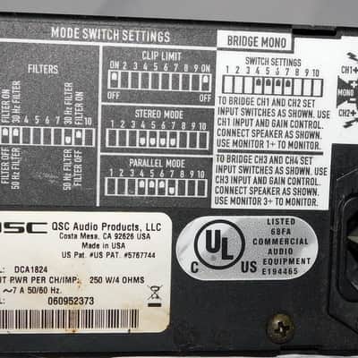 QSC DCA 1824 4 channel Theater Power Amplifier great for monitors image 4