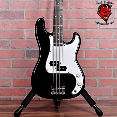 Fender Vintage 1984 Squire P-Bass 32" Medium Scale Made in Japan - Gloss Ebony with Molded Fender Hardshell Case image 1