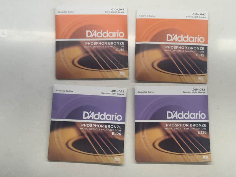 D’Addario Phosphor Bronze Mixed Lot EJ15 x2 EJ26 x2 image 1