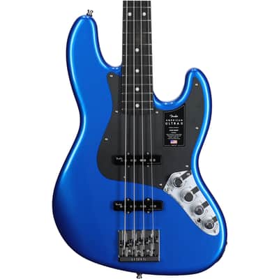 Fender American Ultra II Jazz Electric Bass, with Ebony Fingerboard (with Case), Noble Blue image 6