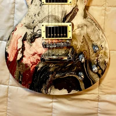 CeJota USA Custom - LP style Electric Guitar - Unique Glow in the Dark/Hydrodipped Finish image 4
