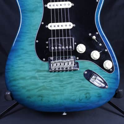 Fender  American Showcase QMT Stratocaster FSR 2020 Aqua Marine Metallic w/ HSC image 2