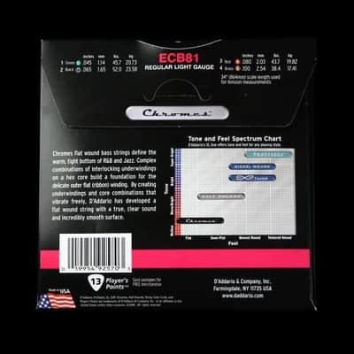 D'Addario Chromes Flatwound Bass Strings (Regular 45-100) image 2