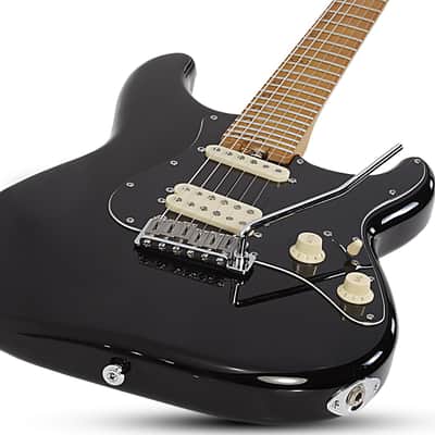 Schecter MV-6 Solidbody Electric Guitar, Gloss Black image 15