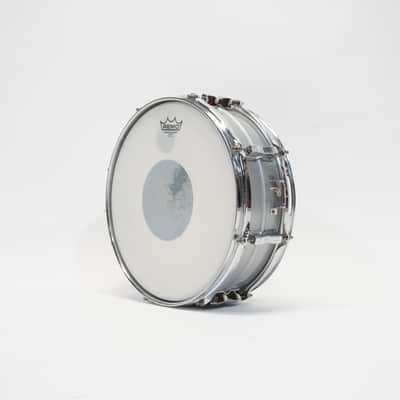 LUDWIG  B/O BADGE ACROLITE SNARE DRUM 14" x 5" No. 3076089 1970s - Matt Aluminium image 5