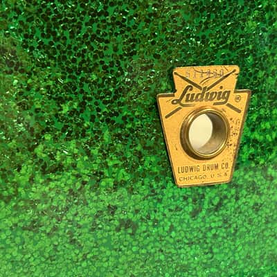 Ludwig Green Sparkle Jazz Festival Snare Drum - Excellent - 1960s image 3