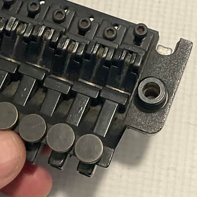 1980's Kramer Model Guitars Black Floyd Rose II Licensed Tremolo Guitar Bridge image 12