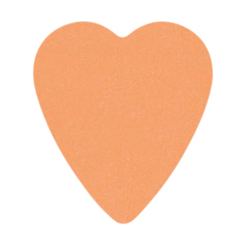 Delrin Orange Guitar Or Bass Pick - 0.60 mm Medium Light Gauge - Premium Made In USA - 323 Heart Shape - 6 Pack image 1