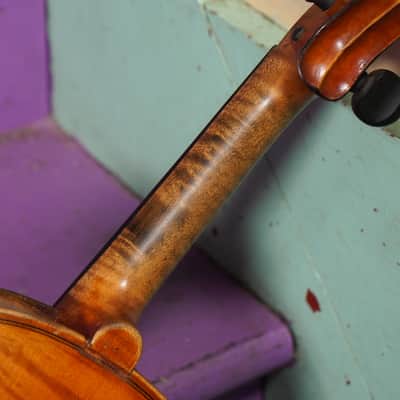 1920s German Highly-Figured Strad-Copy 4/4 Violin (VIDEO! Fresh Work, Ready) image 14
