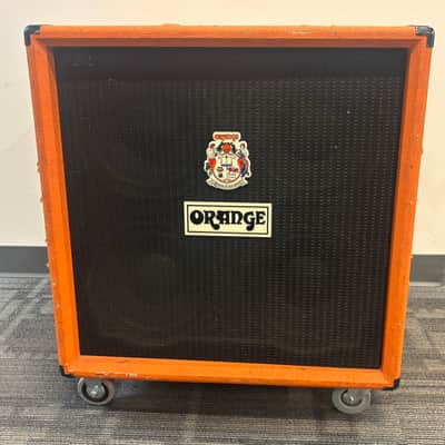 UK Orange OBC410 4x10 bass cabinet cab w/ casters image 10