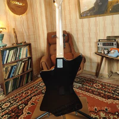 Krunk Ani Style Black Custom Guitar Soviet Era Reissue Rare USSR Retro image 2