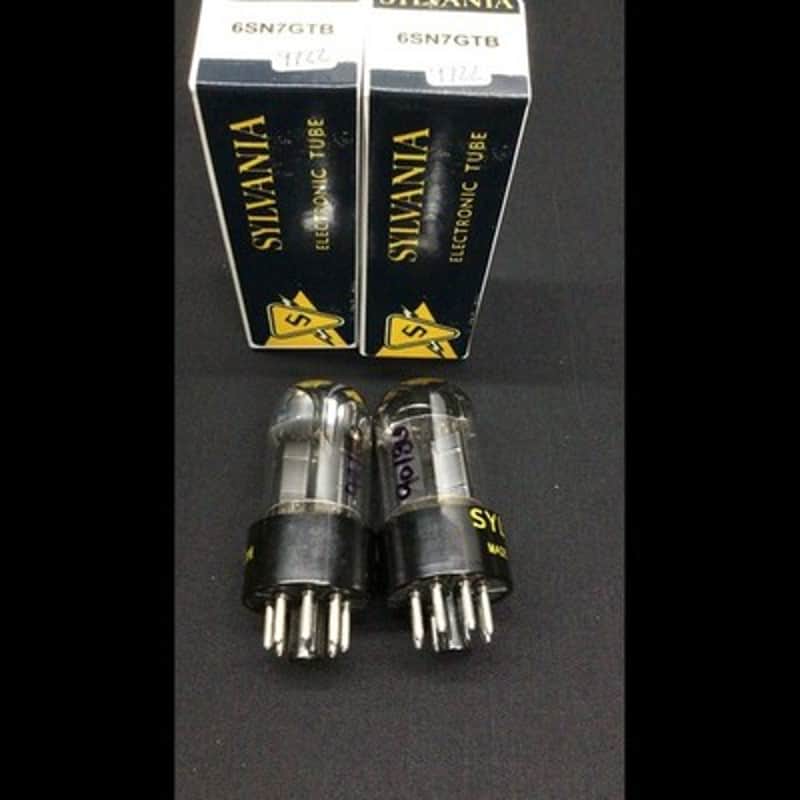GREAT PAIR SYLVANIA 6SN7GTB Vintage Audio Black Plate VACUUM TUBES