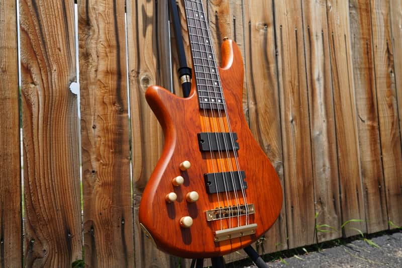Schecter Diamond Series Stiletto Studio-8 - Honey Satin Left Handed 8-String Bass NOS image 1