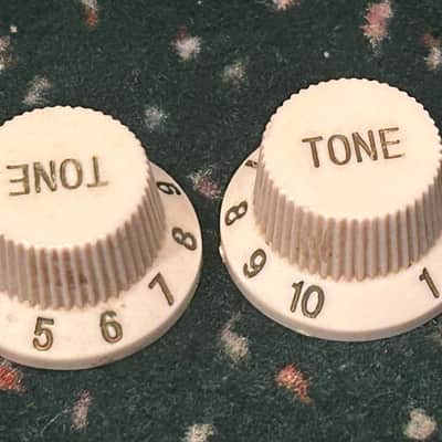 *Vintage* 1989 Fender Squier Stratocaster - Set of Two 4-Spoke "Tone" Guitar Knobs image 2
