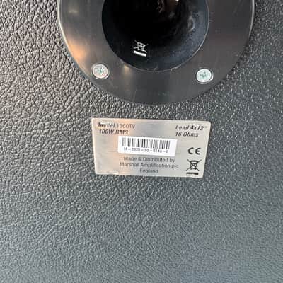 Marshall 1960TV 100-Watt 4x12" Angled Guitar Speaker Cabinet 1990 - Present - Black image 6