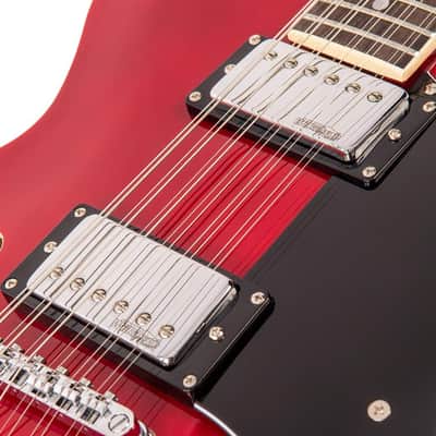 Vintage Reissue Series, Semi Hollow VSA500CR-12 Set neck w/Offset heel, 12 String, Cherry Red image 7