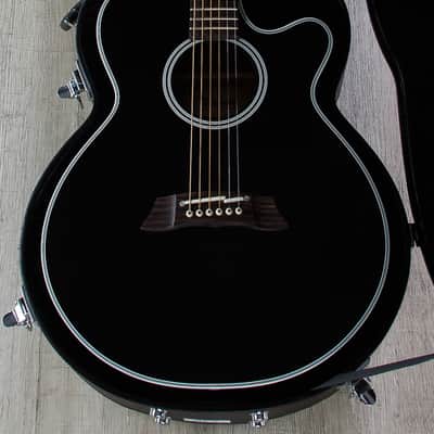 Takamine EF261SBL Acoustic-Electric Guitar in Gloss Black with Hard Case image 11