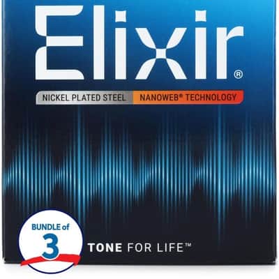 Elixir Strings 12077 Nanoweb Electric Guitar Strings - .010-.052 Light Top Heavy Bottom (3-pack) image 3