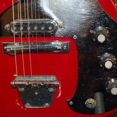 1960's Victor Model EG-35 Dual Pickup Mirror'd Pickguard Pro Setup RED image 3