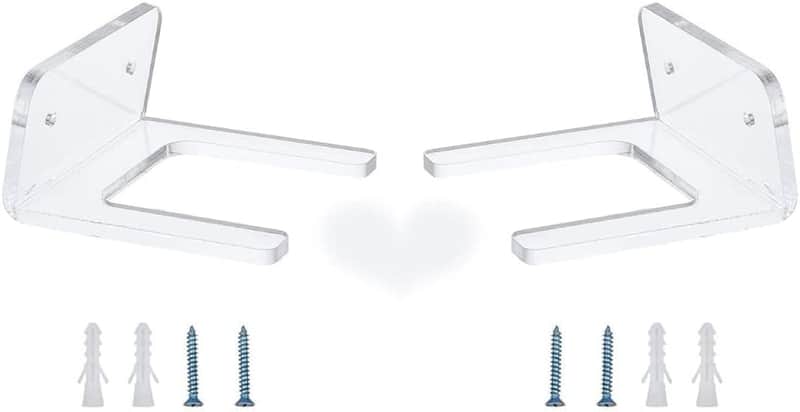 Guitar Wall Hanger 2PCS Ukulele Acrylic Wall Mount Rack for Guitar Violin Banjo -Clear image 1