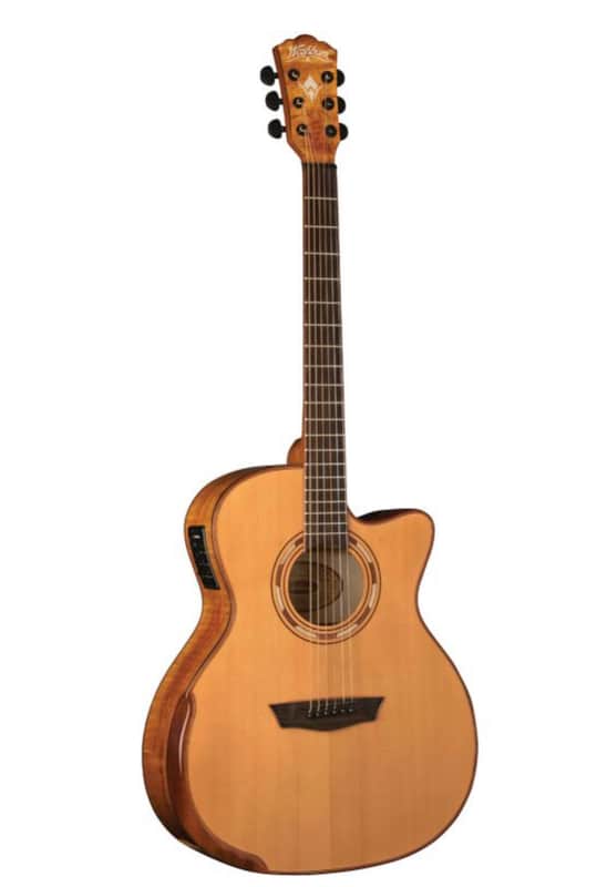 Washburn G66SCE Comfort Deluxe 66 Auditorium Cutaway Acoustic Electic Guitar. Spalted Maple Item ID: WCG66SCE-O-U image 1