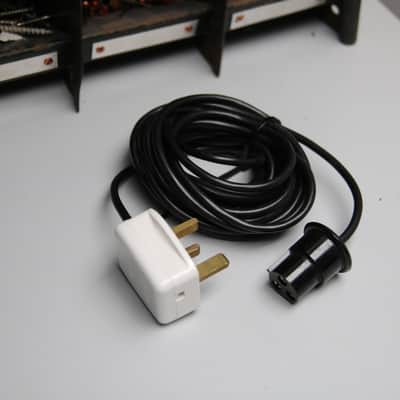 Vintage Bulgin 3-Pin "Pignose" Power Lead - UK Mains Cable for Marshall Plexi JTM45, Vox AC30, Quad 33/303, Hiwatt, Orange, Leak Stereo 20 - Original 3-Way Round Socket Cord image 1