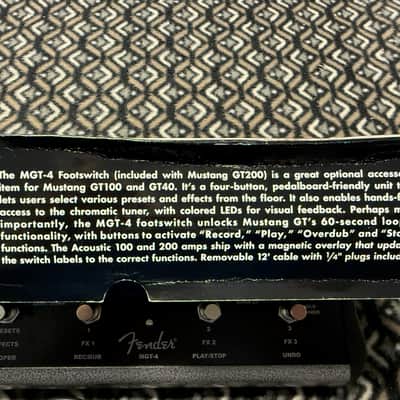 Fender 099-4071-000 MGT-4 Mustang GT 4-Button Footswitch with 1/4" Jack 2010s - Black/Silver image 4