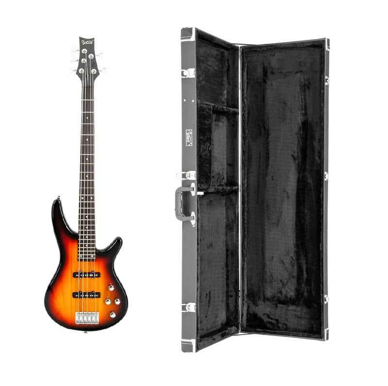 🎸+Hard Case! 5 String Glarry "EyeBuzz" S Style Electric Bass Guitar +Rosewood Fretboard Soft +Case/Gig Bag +Strap+Cable +Pick!🎸 image 1