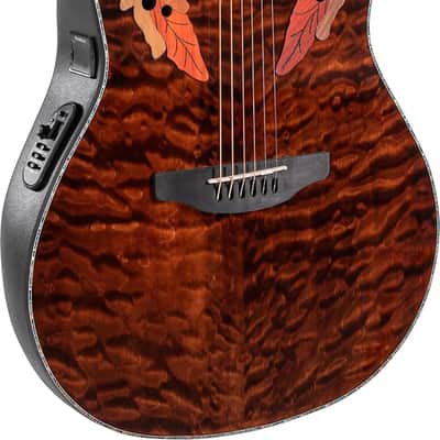 Ovation Celebrity CE44P Elite Plus Grand Auditorium Acoustic-Electric Guitar, Quilted Maple Top, Dark Tiger Eye image 2