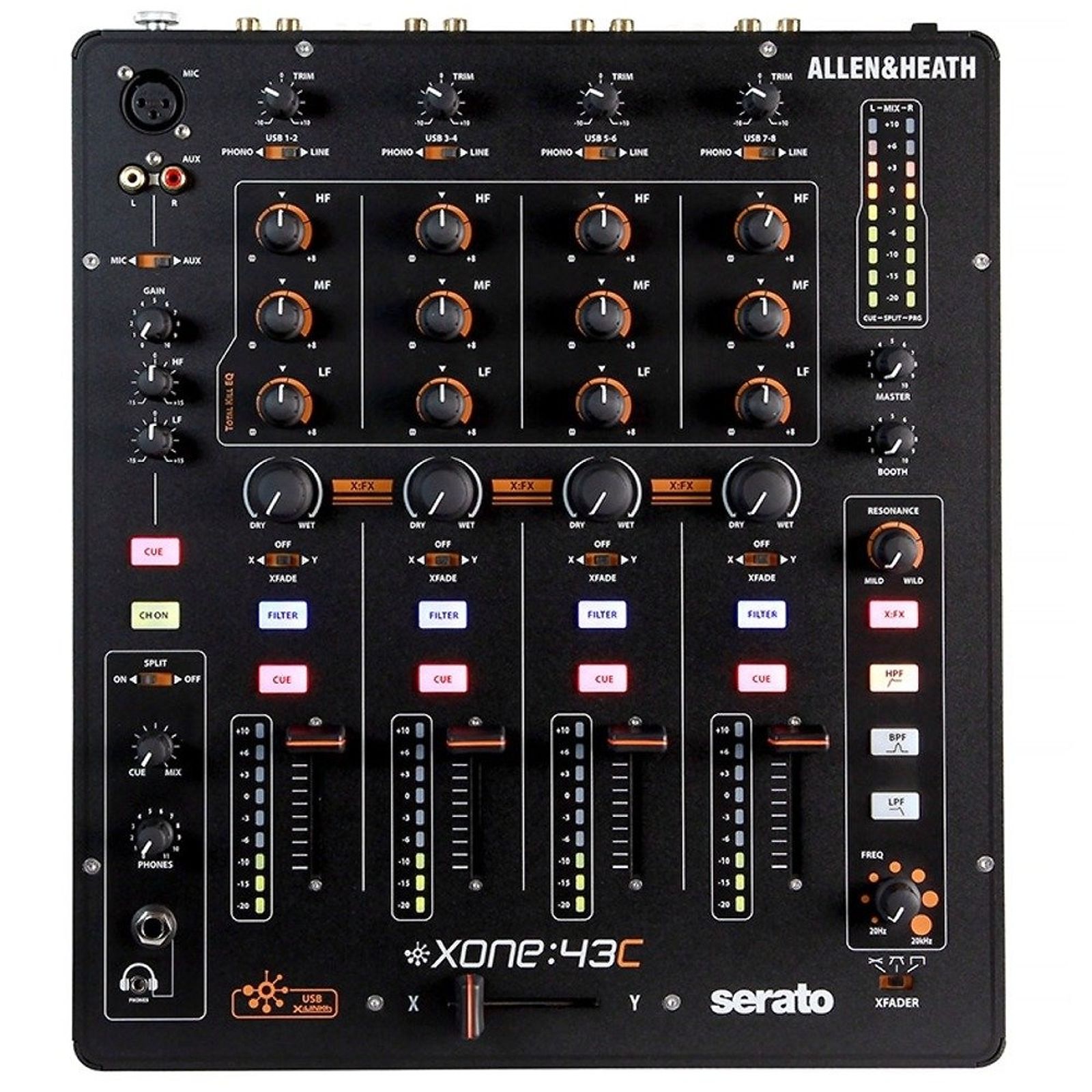 Allen & Heath XONE:43C 4+1 Channel DJ Mixer w/ Soundcard | Reverb
