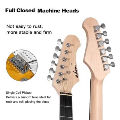 ADM Full Size 39 inch Electric Guitar Package - Blue image 3