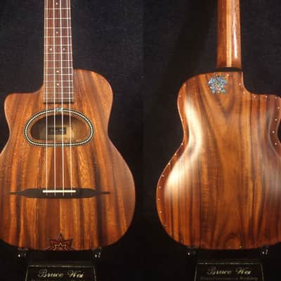 Handcrafted Left-hand Gypsy Tenor Ukulele Solid Acacia, Archback, Abalone Inlay, Soft-bag, Bruce Wei GY17-2119 image 1