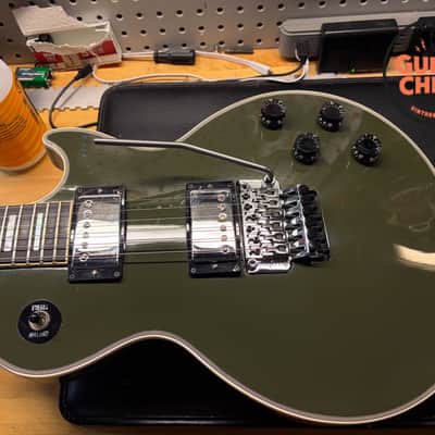 2022 Gibson Custom Shop Les Paul Custom Axcess Floyd Rose Olive Drab w/ OHSC + COA image 14