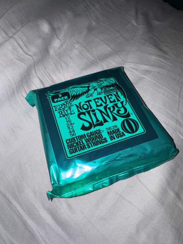 3 Pack Ernie Ball 2626 Not Even Slinky Nickel Wound Drop Tuning Electric Guitar Strings (12 - 56) 2010s - Silver image 1