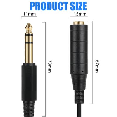 6.35mm 1/4 Extension Cable, 6.35mm TRS Male to Female Audio Stereo Headphone Guitar Extension Coiled Cable 80CM (Male to Female) image 5