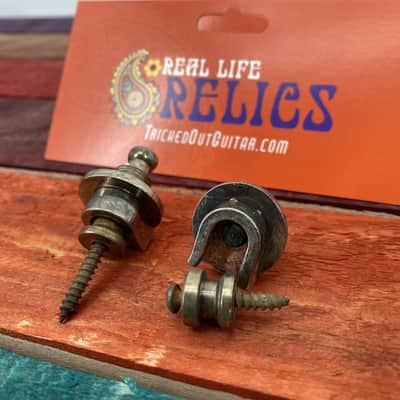 Real Life Relics Fender® Style Schaller Designed Strap Locks Aged   [DL8]