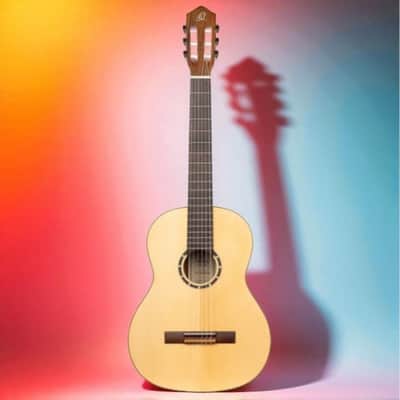 Ortega R121L Left-Handed Classical Guitar – Full Size, Cedar Top, Mahogany Back & Sides, Gloss Finish image 3