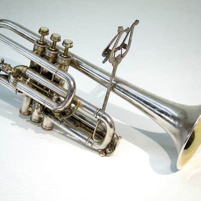 Vintage 1913 York & Sons Perfect Tone Coronet Trumpet Silver Engraved w Original Case & Acessories image 1