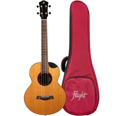 Flight Lily EQ-A Princess Series Solid Cedar Top Mahogany Neck Steel 4-String Acoustic Baritone Ukulele w/Padded Gig Bag & Pickup image 2