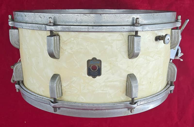 Leedy Broadway Series 14x6.5 Snare Drum 1946 - White Marine Pearl image 1