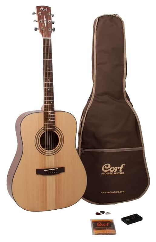 Cort Earth Series Acoustic Guitar Pack; Gig Bag, Chromatic Tuner, Picks, Strings & DVD, B-Stock image 1