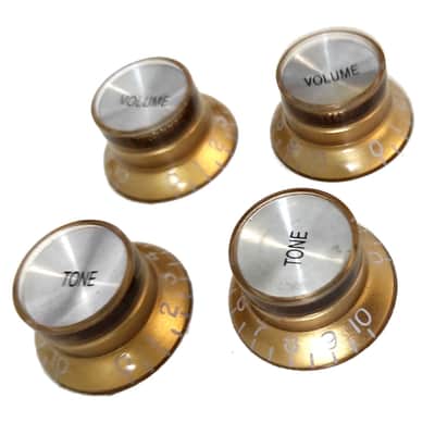 4 Gibson SG style Gold, Silver reflector 2 Tone +2 Volume Knobs not engraved