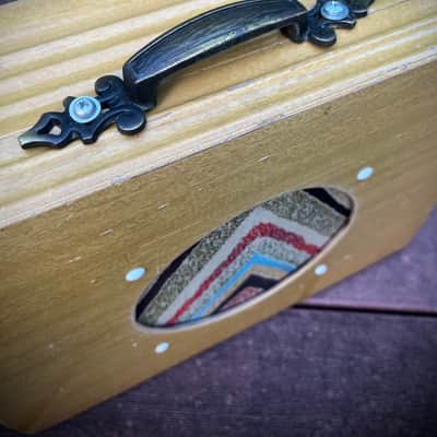 Rotary Connection 1x8 mini/portable loaded guitar speaker cab. Vintage 8 ohm 25 watt speaker. Vintage unique style. Semi open. Handmade. 2026 - Blonde wood image 11
