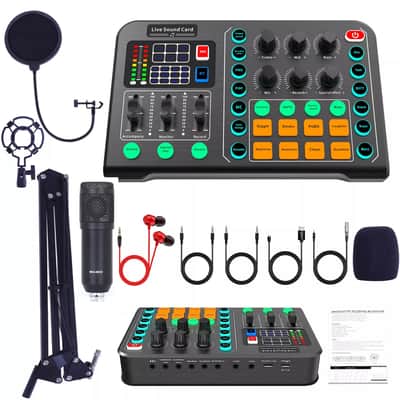 All-in-One Home Studio Recording Kit – Mixer, Condenser Microphone, and Earphones for Music image 2