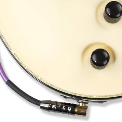 Premium Guitar Coil Cable 20 Feet, Instrument Coiled Curly Cord for Guitar Bass, 1/4 inch Right Angle to Straight, Purple image 4