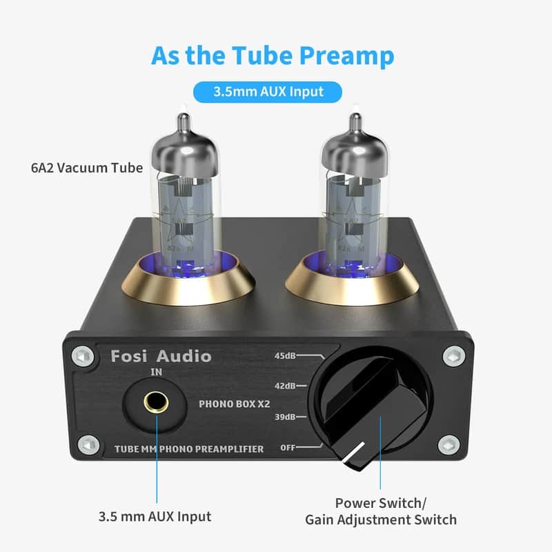 Phono Preamp for Turntable – MM Phonograph Preamp with 3 Gain Modes and 3.5mm AUX Input, US image 1