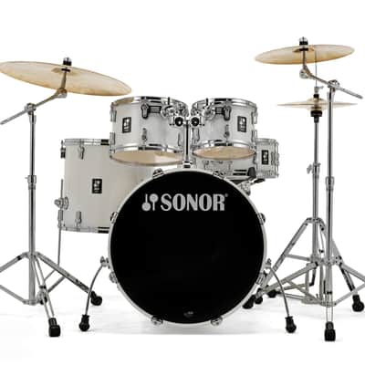 Sonor AQ1 Piano White Stage 5pc Kit 22x17.5/10x7/12x8/16x15/14x6 Birch Drum Shells +Hardware Dealer image 2