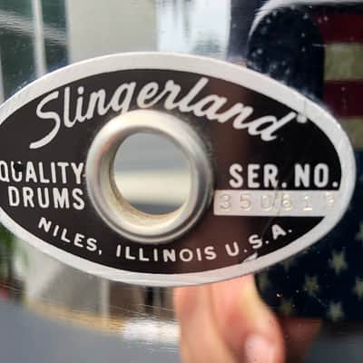 Vintage 70s Slingerland 14x5 Festival Model Snare Drum Shell, Niles, Illinois Badge image 6