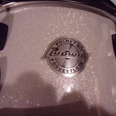 NEW Ludwig 10" x 6" Sparkle Silver Hanging Rack Tom Questlove Black Hardware New logo heads image 4